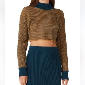 victor glemaud cropped mock neck sweater size xs